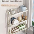 No-Drill Wall-Mounted Kitchen Sink Organizer Rack – Dish Drainer, Bowl & Plate Storage for US Homes