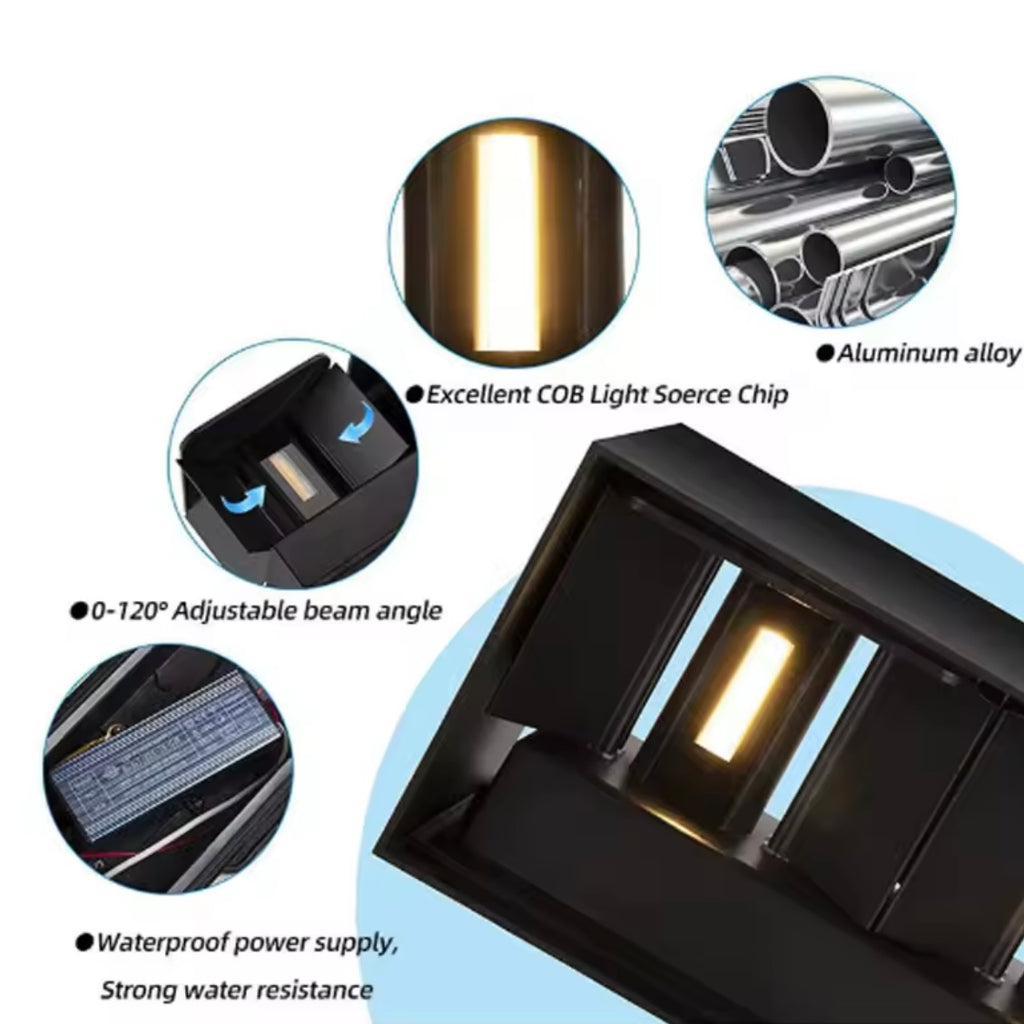 12W/24W LED Wall Lamp – IP65 Waterproof Exterior & Interior Lighting