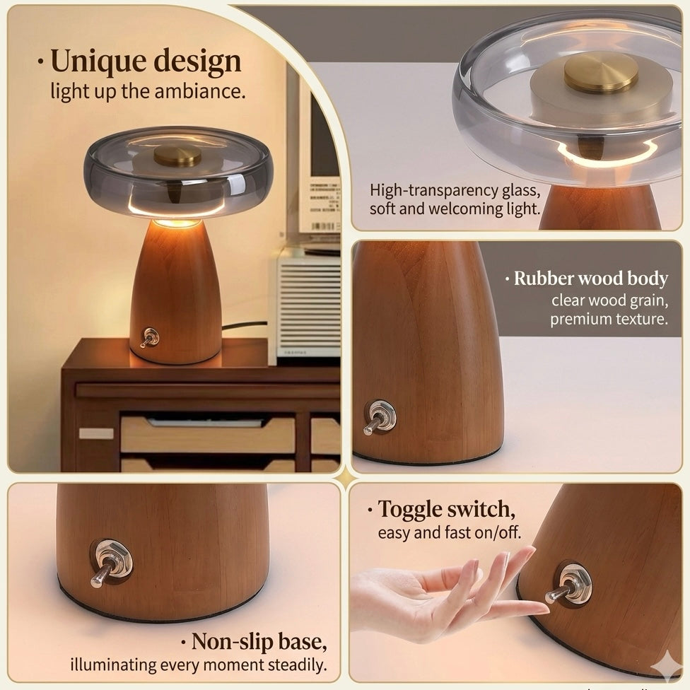 Mid-Century Vintage Table Lamp – Luxury Bedside & Living Room Atmosphere Light