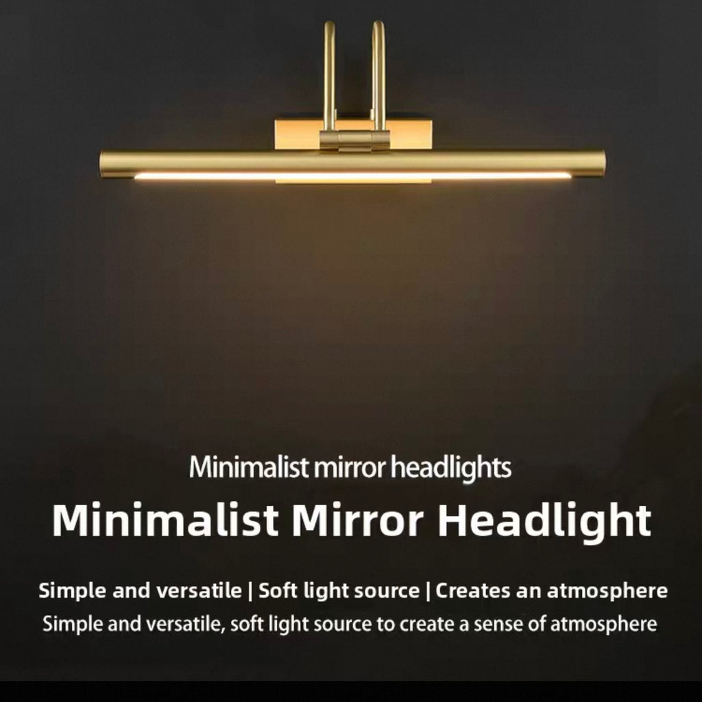 Premium All-Copper LED Mirror Front Light | Sleek No-Drill Wall Vanity Fixture