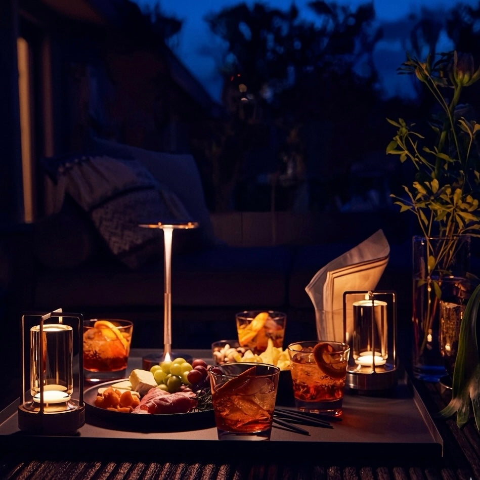 Modern Cordless LED Table Lamp for Cafe, Bar & Outdoor Use