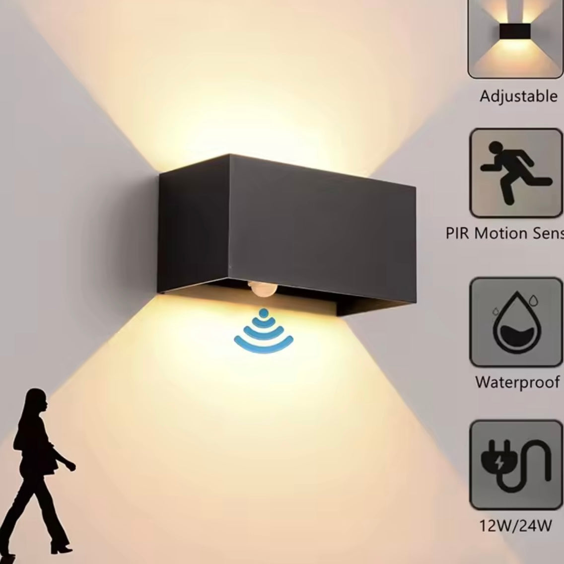 12W/24W LED Wall Lamp – IP65 Waterproof Exterior & Interior Lighting