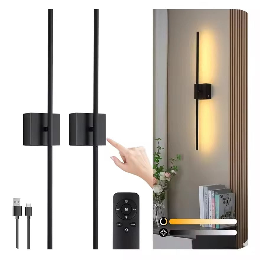 Cordless LED Wall Sconce, Rechargeable Wireless Wall Lamp with Remote