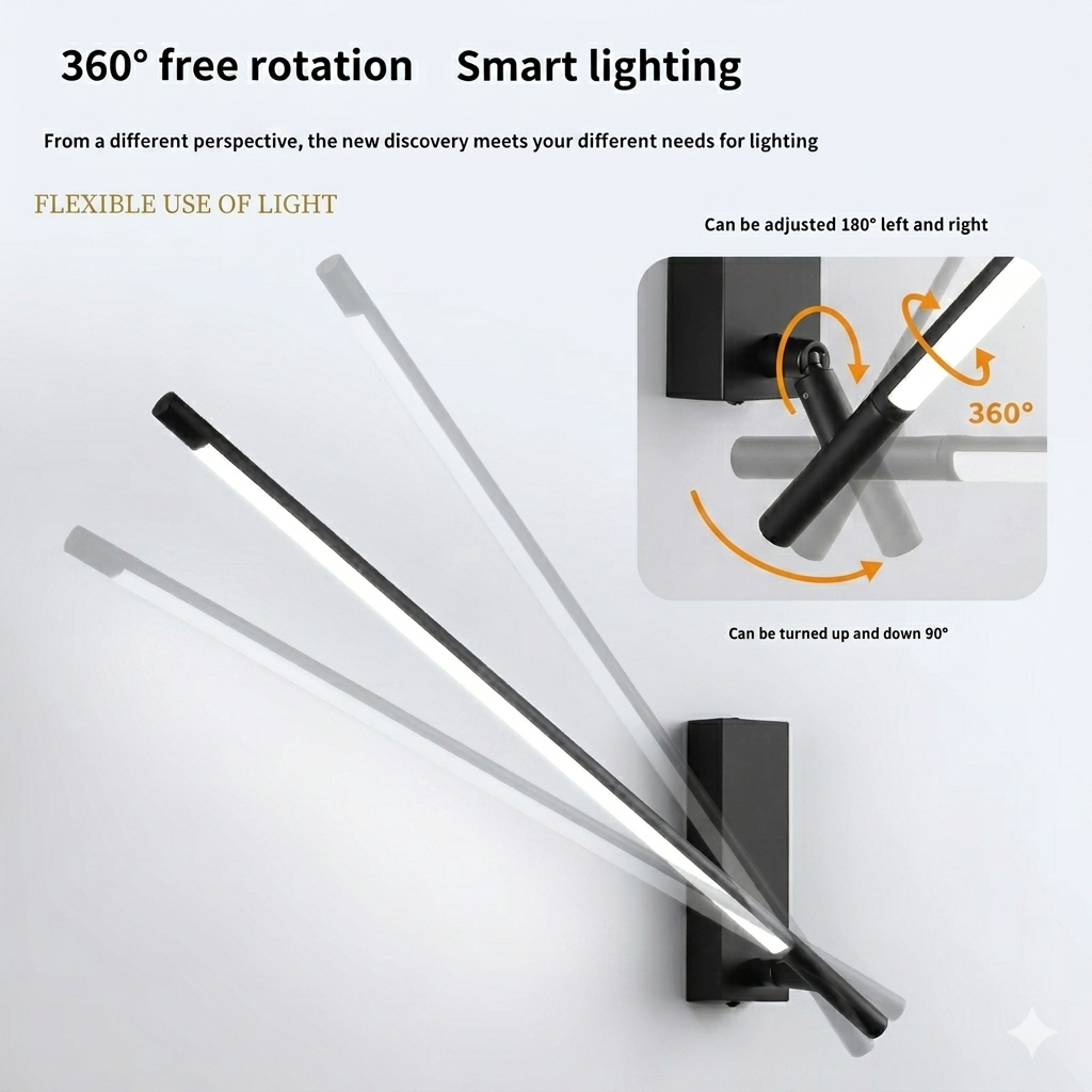 Modern 360° Rotating Aluminum Bedside Lamp – Quiet Luxury Edition
