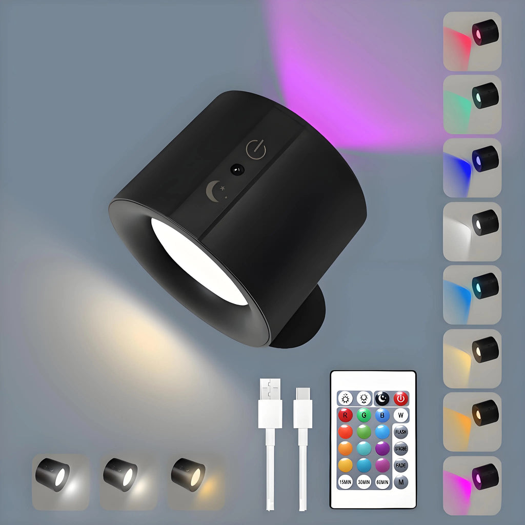 Magnetic Rechargeable LED Wall Lamp with Remote & 360° Rotation