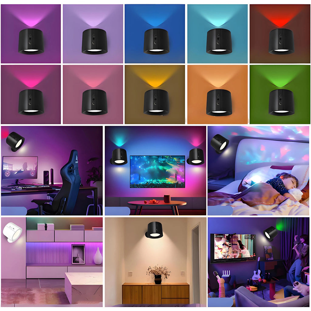 Magnetic Rechargeable LED Wall Lamp with Remote & 360° Rotation