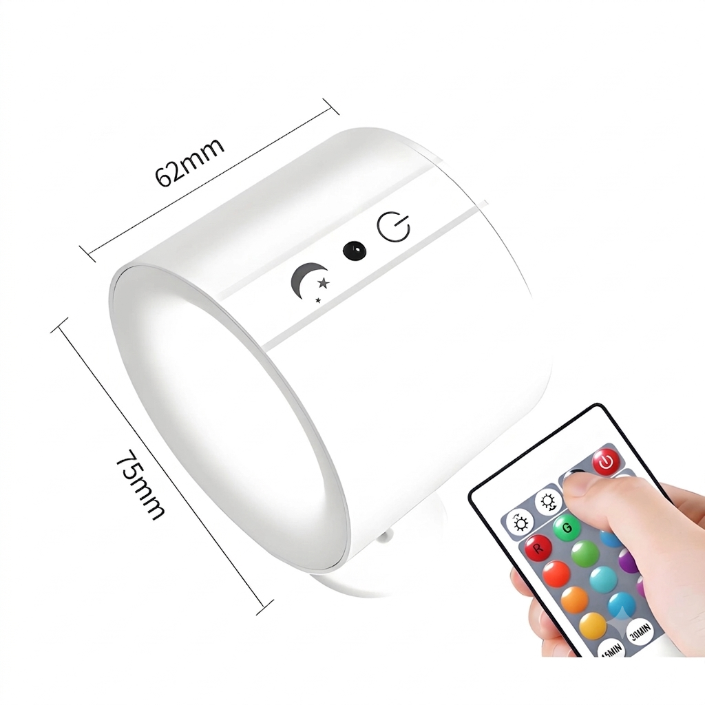 Magnetic Rechargeable LED Wall Lamp with Remote & 360° Rotation